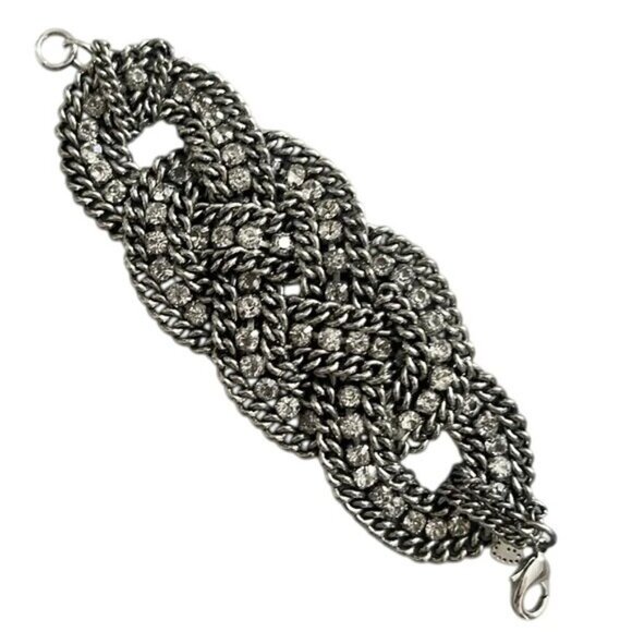 Stella & Dot Petra Braided Crystal Statement Bracelet - Picture 3 of 12